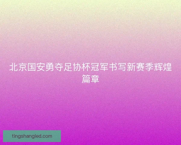 北京国安勇夺足协杯冠军书写新赛季辉煌篇章