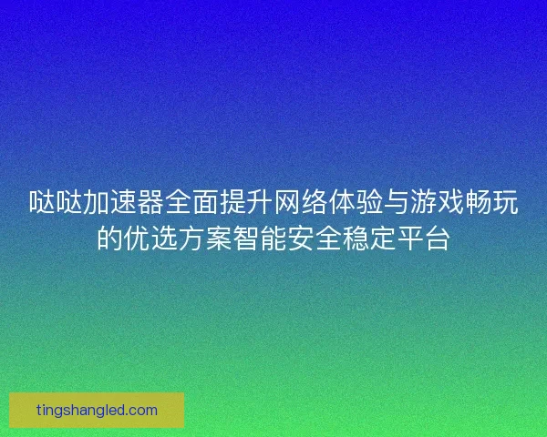哒哒加速器全面提升网络体验与游戏畅玩的优选方案智能安全稳定平台