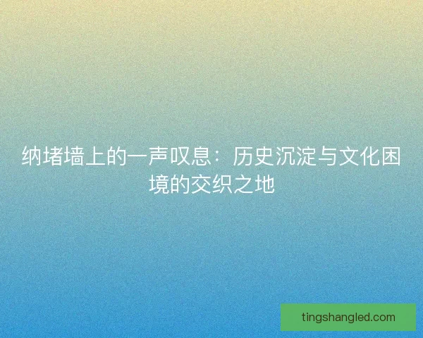 纳堵墙上的一声叹息：历史沉淀与文化困境的交织之地
